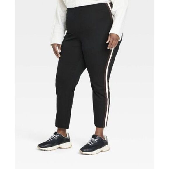 Women's High-Rise Slim Fit Ankle Pants - A New Day Black Striped Size 17. NWT. P - Picture 2 of 5